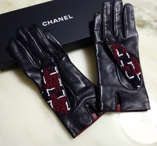 シャネル スーパーコピー CHANEL 可愛いツイードｘレザー グローブ★7122101