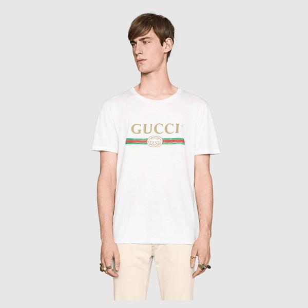 2017新作 GUCCI グッチ スーパーコピー プリントウォッシュヴィンテージ加工Tシャツ7061501 