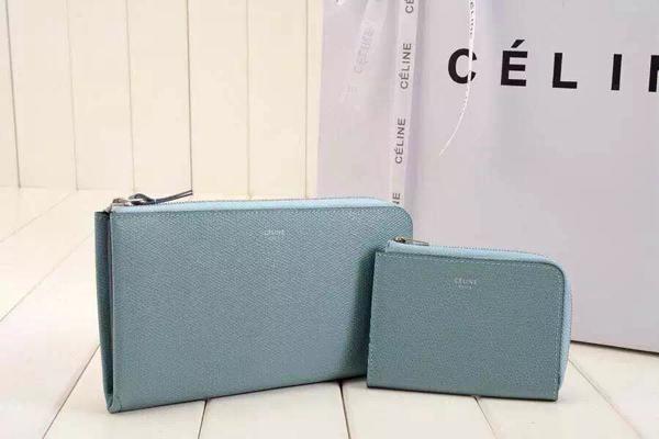 2015秋冬新作 CELINE セリーヌスーパーコピー ラージハーフジップウォレット Blue