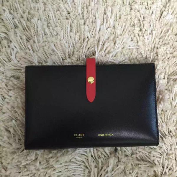 2015/16秋冬 CELINE セリーヌスーパーコピー★ストラップ ブラック 長財布