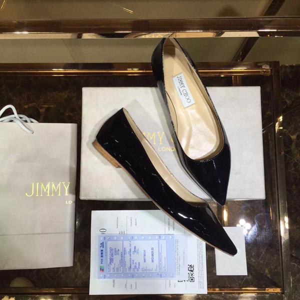 ジミーチュウ スーパーコピー JIMMY CHOO☆ROMY レザーバレリーナ Black 7051705