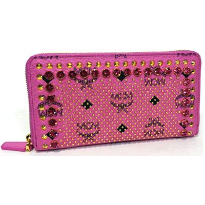 MCM コピー エムシーエム MYL 4AVI01 PK001 スタッズ ラウンドファスナー 財布 