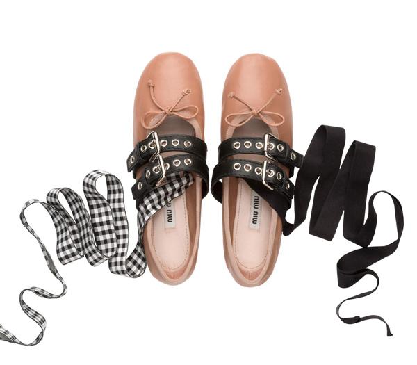 2017秋 甘辛MIX ミュウミュウ スーパーコピー Nappa leather BALLERINAS シューズ MiuMiu 7051713