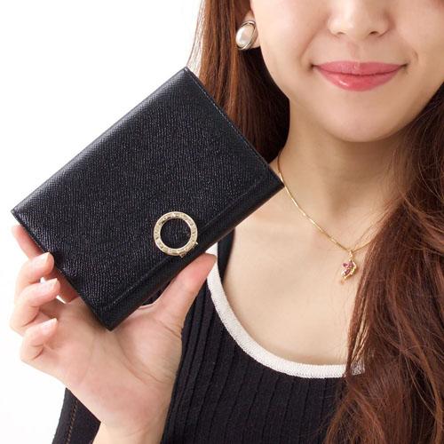 BVLGARI/ブルガリ★カーフ×２つ折り財布×ブラック★新作★ 7031110
