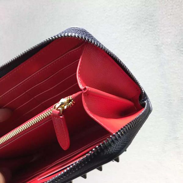 2016新色 ルブタンスーパーコピー┃Christian Louboutin希少なブラックのPANETTONE長財布6053001