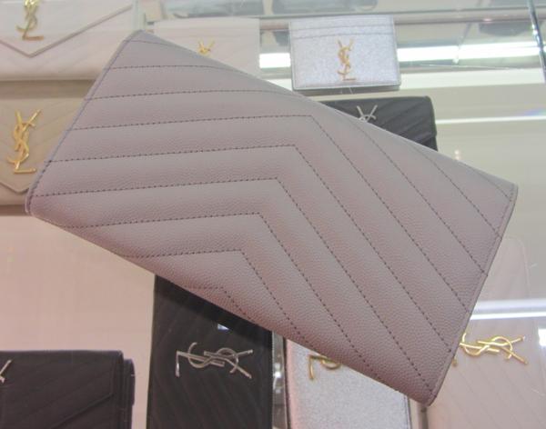 NEW☆YSL サンローラン財布スーパーコピー モノグラム コンチ長財布 ライトグレー 372264BOW02