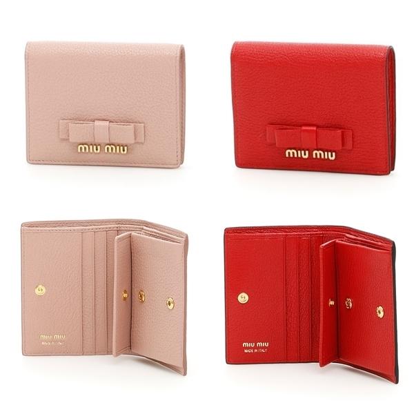 関税送料込!★MiuMiu スーパーコピー マドラス★人気コンパクト 二つ折り財布 7091503