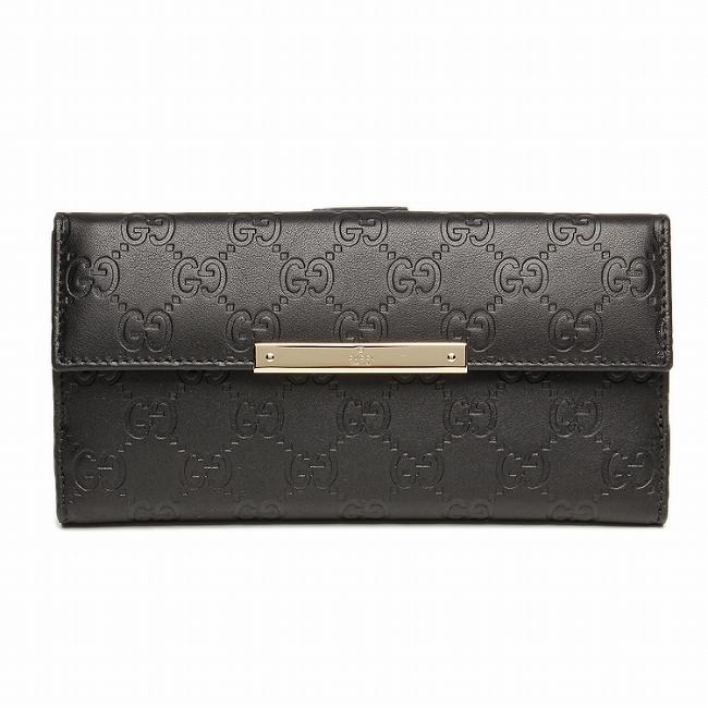 グッチ スーパーコピー 財布 GUCCISSIMA 112715 A0V1G 1000 シマレザー メタルバー 長財布 ブラック