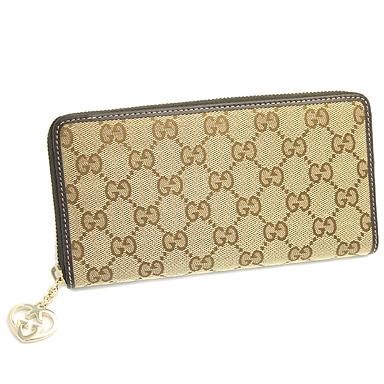 グッチ スーパーコピー 財布308005 FAFXG 9643 Lovely GGキャンバス ラウンドファスナー長財布 ベージュ/ダークブラウン
