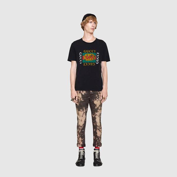 2017最新作人気◇GUCCI グッチ スーパーコピー◇コットンTシャツ / GUCCIプリント 440103 X3F06 1508