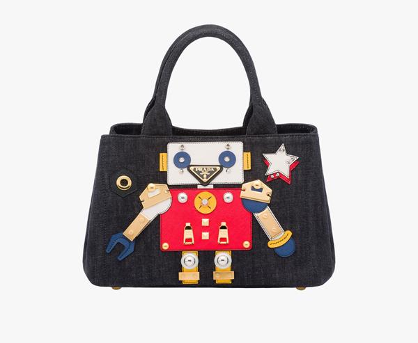 PRADAプラダ カナパ スーパーコピー*ロボットデザインデニムトートバッグ1BG439