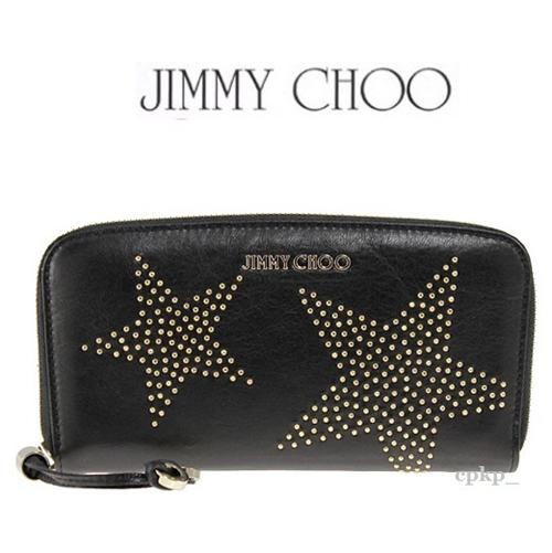 ジミーチュウ コピー JIMMY CHOO【FILIPA】星柄 ラウンド長財布 black jc70106