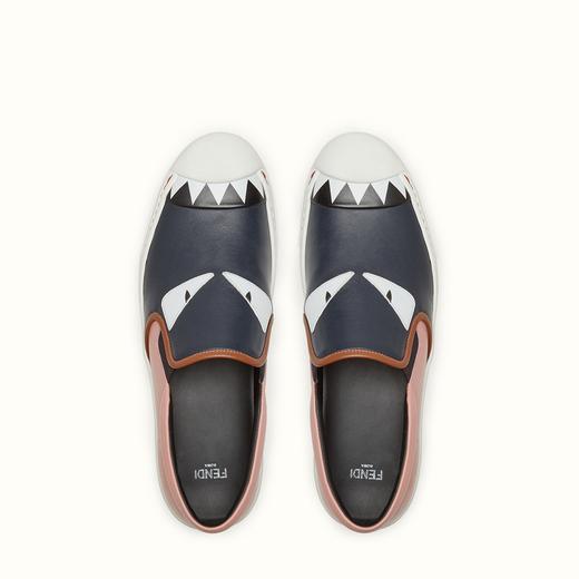 FENDI フェンディ コピー スニーカー ブルー＆ピンクレザー スリッポン 8E51104RUF01ZL