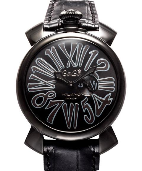 ガガミラノスーパーコピー スリム 46mm ブラックPVD 時計 ユニセックス 5086.2