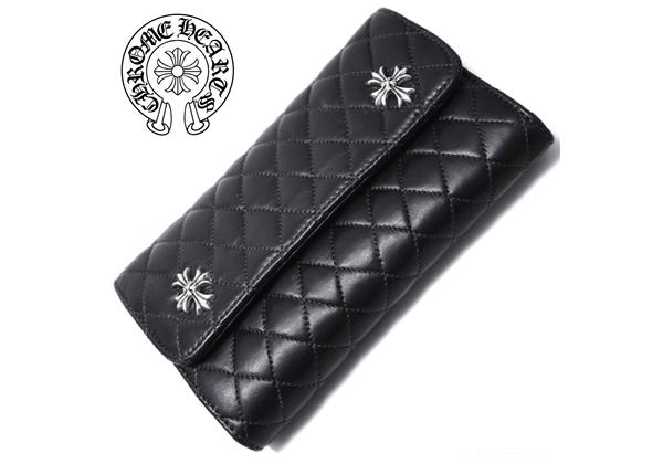 国内発送★クロムハーツ★#4　ウェーブキルティングウォレット Chromehearts7010951