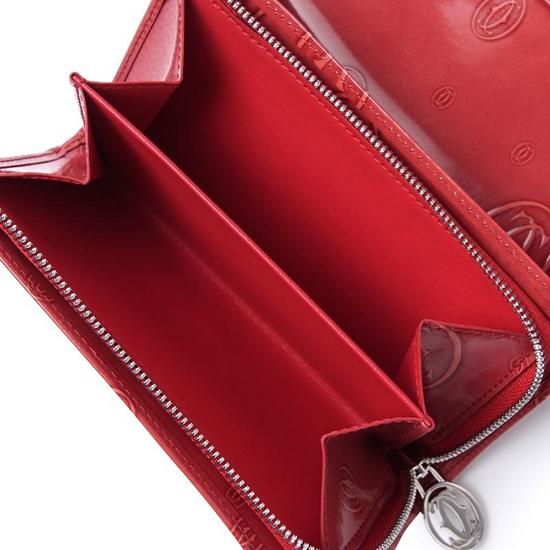 CARTIER/カルティエ スーパーコピー★カーフ×フラップ中財布×レッド★新作★