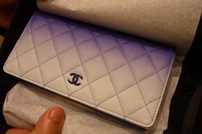 【2015年春夏】Chanel シャネルスーパーコピー グラデーションブルー 2つ折り長財布