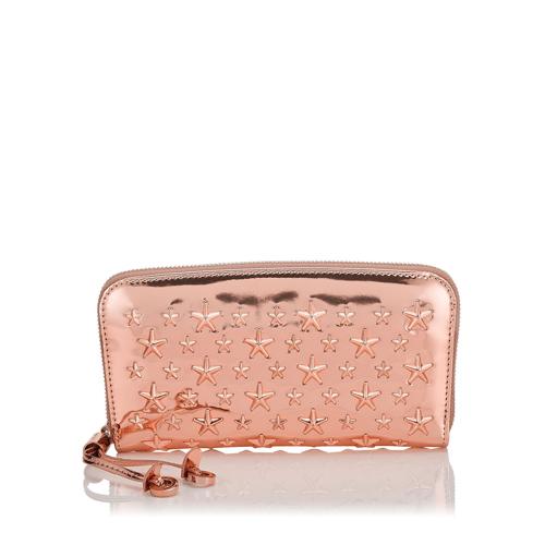 国内発関送込JIMMY CHOO☆FILIPA☆スタースタッズ長財布Tea Rose 7051012