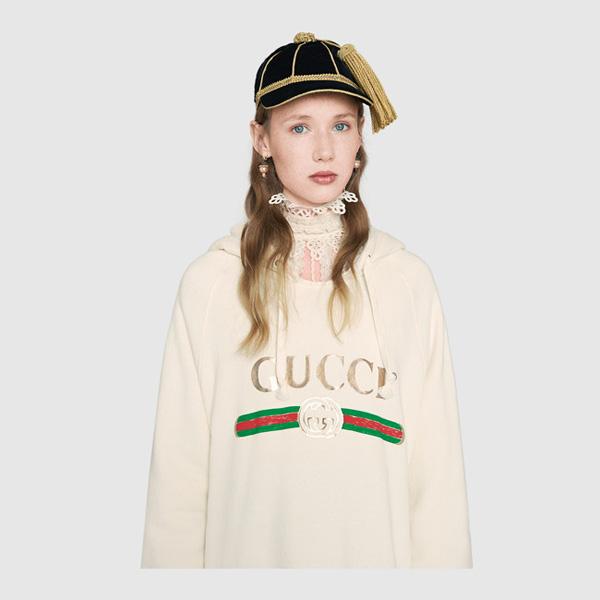 2017SS GUCCI グッチスーパーコピー 刺繍入りロゴパーカー ホワイト 457931 X5N71 9234