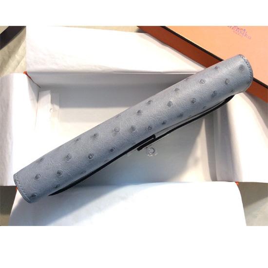 HERMESエルメススーパーコピー ケリーウォレット オーストリッチ Bleu Glacier S金具 7063020