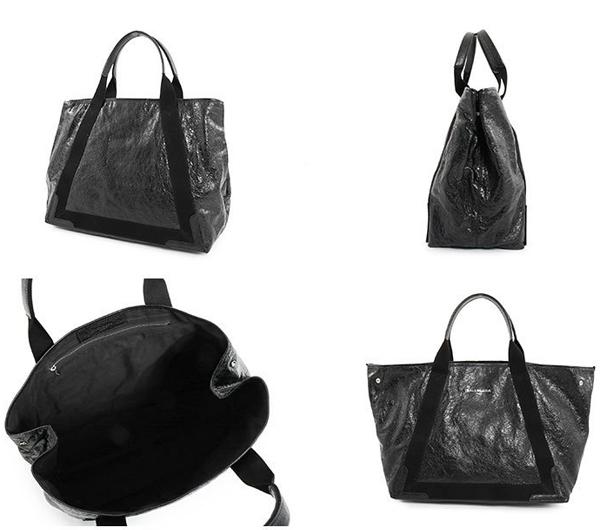 バレンシアガトートバッグ スーパーコピー 339936 CU51N 1000 NAVY CABAS M レザー×キャンバス トートバッグ ハンドバッグ カラーNOIR/ブラック 