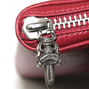 クロムハーツ財布 コピー （Chrome Hearts）REC・F・ZIP＃2・3セメタリークロスパッチ・レッド・ミディアムレザー 7051902