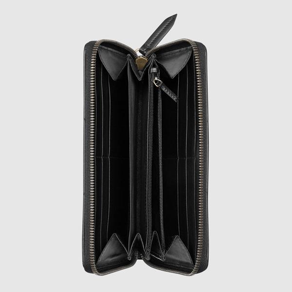 2017年春夏新作 グッチ スーパーコピー* GGマーモント ラウンドジッパー長財布☆443123 DRW1T 1000/pelle nera