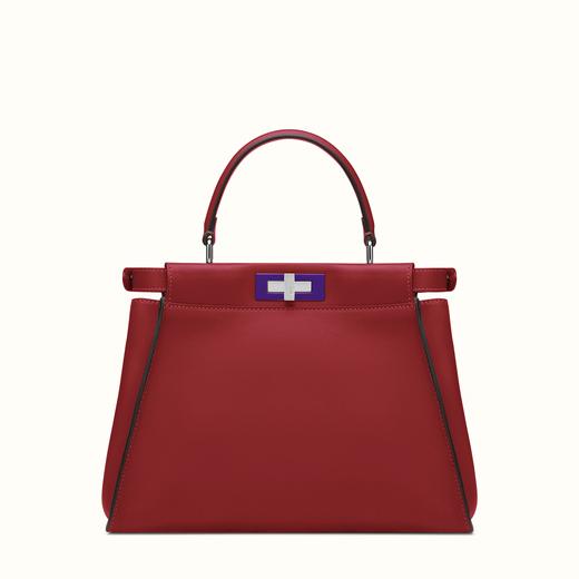 FENDI フェンディ コピー ピーカブー レッドレザー ハンドバッグ 8BN2903ZNF03M5