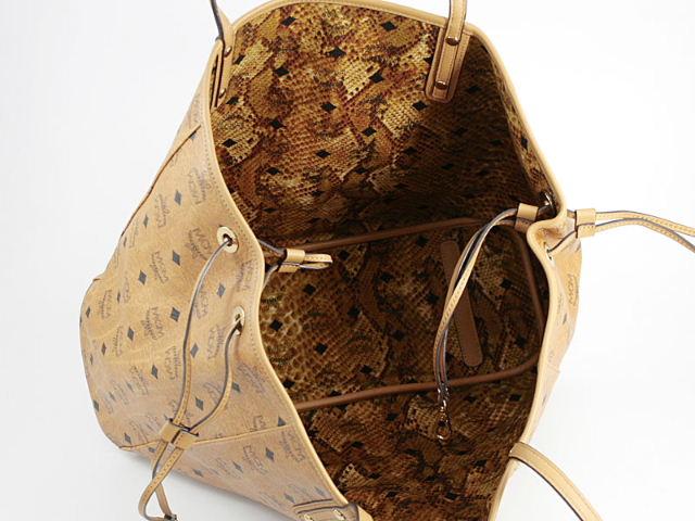エムシーエム【MCM コピー】ショッパーバッグ MWP3AVI37/CO001 VISETOSリバーシブルショッパー ライトブラウン レザー ユニセックス