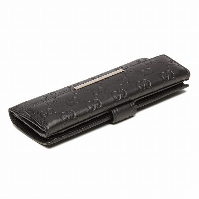 グッチ スーパーコピー 財布 GUCCISSIMA 112715 A0V1G 1000 シマレザー メタルバー 長財布 ブラック