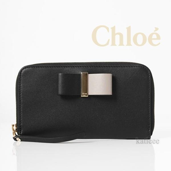 新作 Chloe クロエスーパーコピー Leather Bowラウンドジップ長財布☆7032121