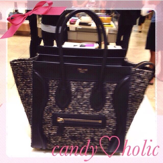 14/15AW CELINEセリーヌコピー Luggage ミニ ツイード,Grape