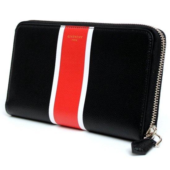 GIVENCHY ジバンシィスーパーコピー 3ラインストライプ ラウンドファスナー長財布_BLACK BK06040 