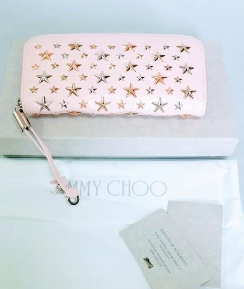 国内即納★JIMMY CHOO FILIPA 長財布 スタースタッズ 新色ピンク 7051015