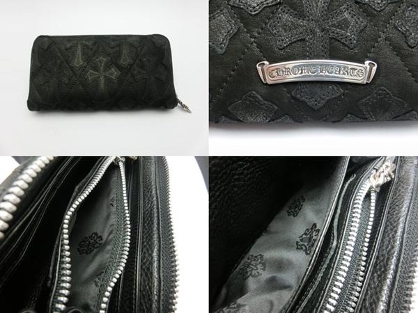 クロムハーツ 長財布 セメタリーキルテッド クロス デストロイレザー Chromehearts612017