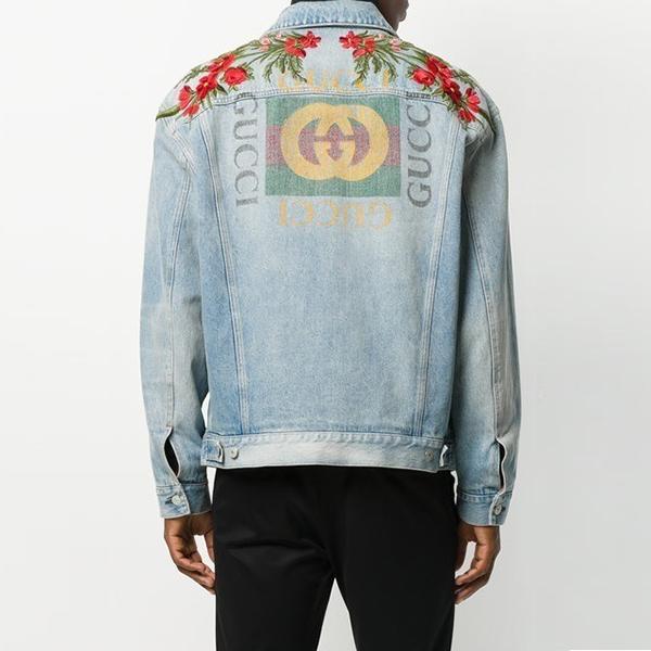 GUCCI EMBROIDERED STONE DENIM JACKET デニムジャケット 7102603