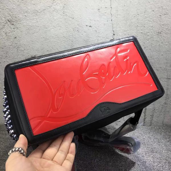 2017FW新作★Christian Louboutin (クリスチャン ルブタン スーパーコピー)★黒 x ガンメタル パック 7061002 