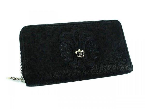 クロムハーツ BSフレア ラウンドジップ 長財布 デストロイレザー Chromehearts612029