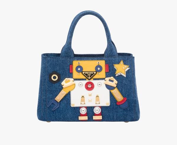 PRADAプラダ カナパ スーパーコピー*ロボットデザインデニムトートバッグ1BG439