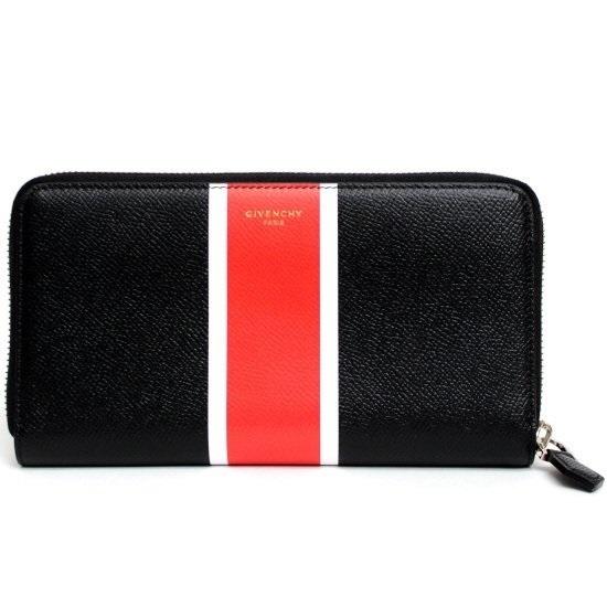 GIVENCHY ジバンシィスーパーコピー 3ラインストライプ ラウンドファスナー長財布_BLACK BK06040 
