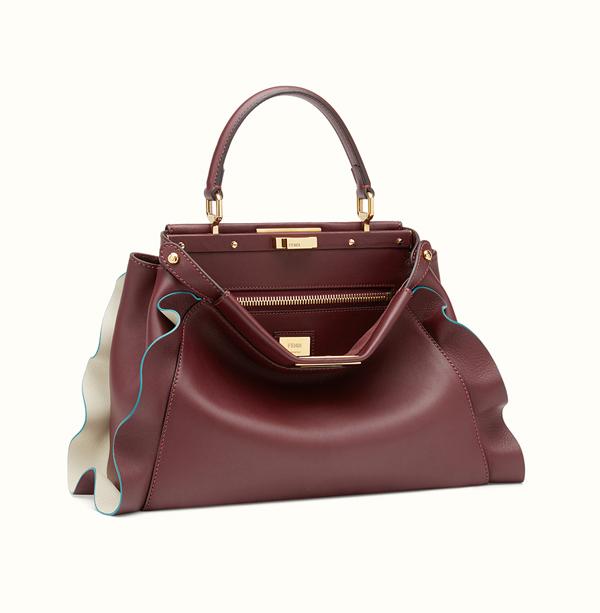 新作【フェンディスーパーコピー FENDI】フリル Wave Regular Peekaboo Burgundy 8BN290I8MF06MQ