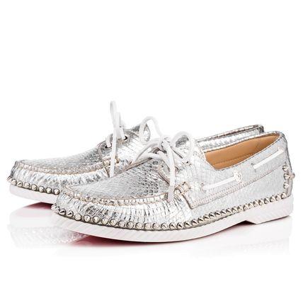 Christian Louboutinルブタン コピー スパイク シルバードライビング シューズ 7053104 