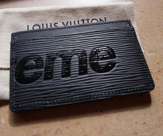 LOUIS VUITTON ポルト カルト・サーンプル Supremeコラボカードケース/ケース/ブラック/エピ×シュプリーム M67753