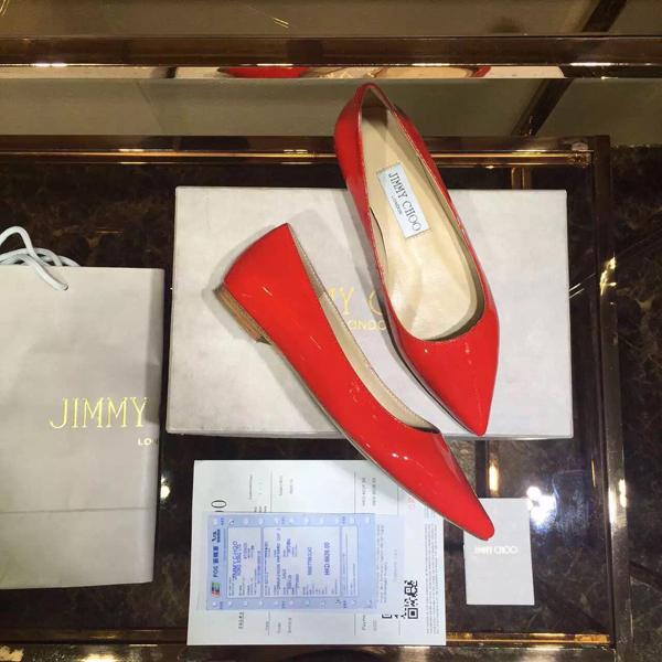 2017SS コレクション ジミーチュウ スーパーコピー JIMMY CHOO☆ROMY レザーバレリーナ Red 7051702