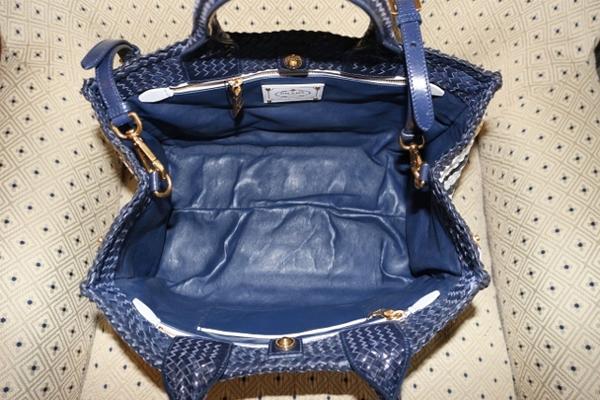 PRADAプラダスーパーコピー イントレチャート♪バイカラー♪トート2wayM白×紺 BN2584