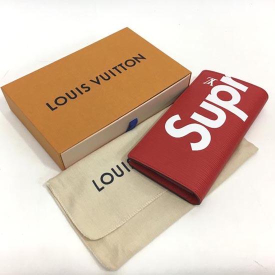 2017年秋冬限定 LOUIS VUITTON x SUPREME スーパーコピー シュプリーム 二つ折 長財布 