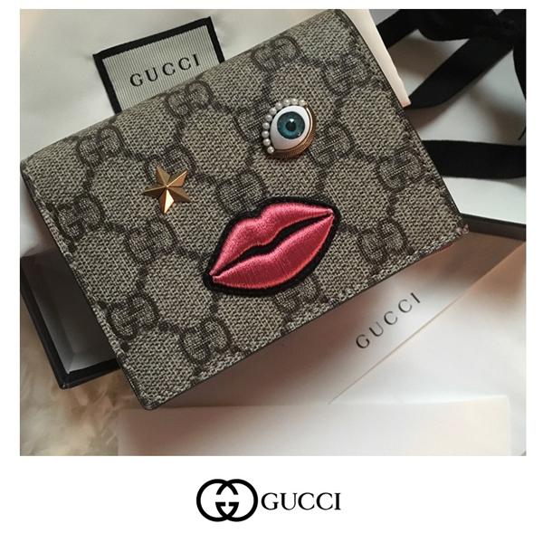 GUCCI グッチ スーパーコピー リップ柄 フェイス エンブロイダーカードケース 7061502