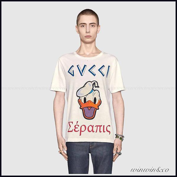 2017新作大人気 グッチスーパーコピー GUCCI メンズ プリント Tシャツ 440103 X5Q31 9134 