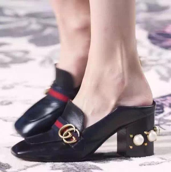 【16AW Gucciグッチ コピー】 レザー ミッド ヒール ローファー Gucci ミッドヒール GGパンプス 16090708